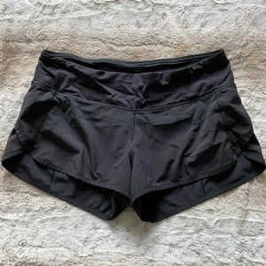 Black lululemon running shorts